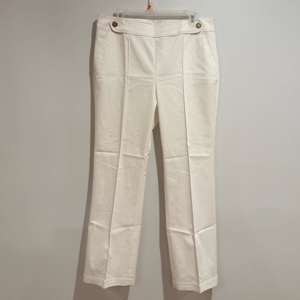 Ann Taylor White Straight Leg Trousers